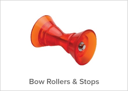 Image of bow rollers and stops for boats on a desktop, available at Phil Dill Boats.