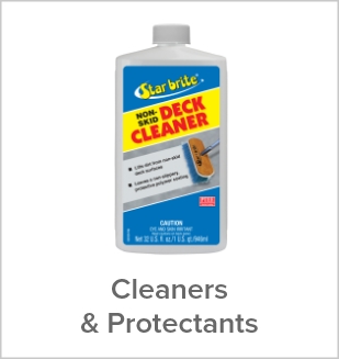 Assorted boat cleaners and protectants displayed on a desktop.